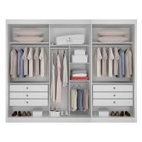 Guarda Roupa 6 Portas Diamante Gold Com Espelho Branco – Leifer Móveis - 2
