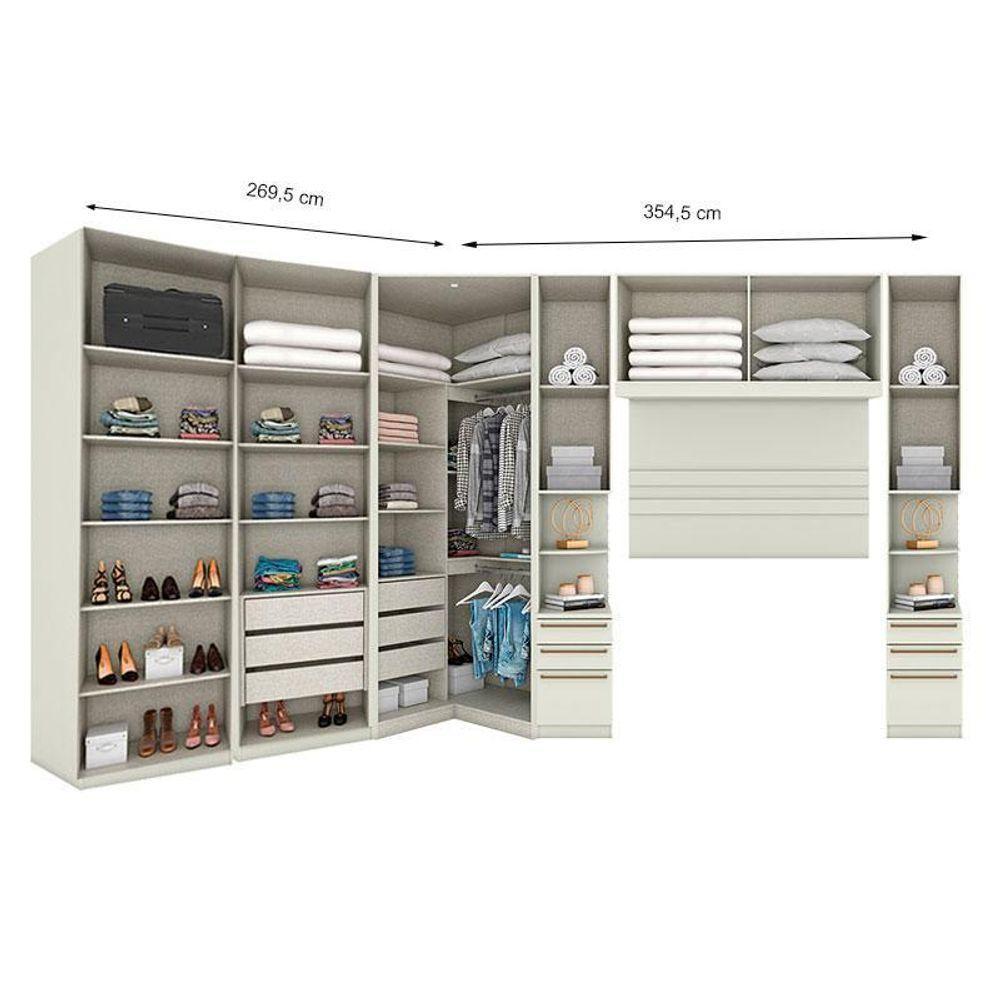 Quarto Modulado Casal Ambiente 6 Seletto 6 Peças Areia Jequitibá - Henn - 2