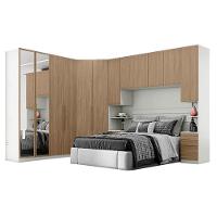 Quarto Modulado Casal Ambiente 6 Seletto 6 Peças Areia Jequitibá - Henn - 1