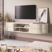 Rack Bancada Suspensa Algarve Com Aparador Estoril E Mesa De Centro Indianápolis Calacata Off White – Madetec - 10