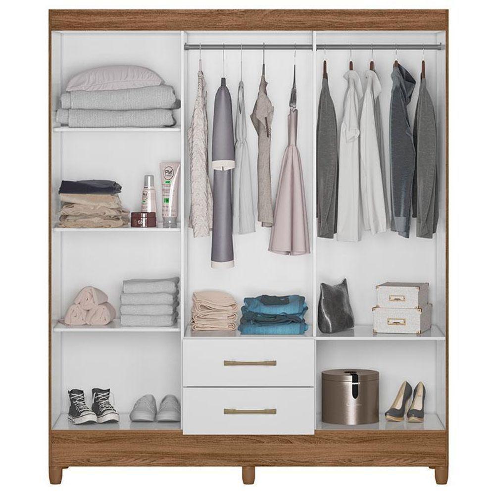 Guarda Roupa Casal Panamá 6 Portas Naturale Branco - Moval - 3