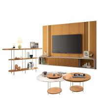 Home Suspenso Empire Cinamomo Off White E Aparador Infinity E Kit Mesa De Centro Sky Cinamomo- Hb Móveis - 1