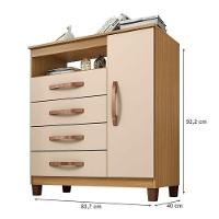 Cômoda Sapateira Cannes Com Armário Multiuso Versatile 2 Portas Com Chave Carvalho Americano Off White – Incorplac - 2