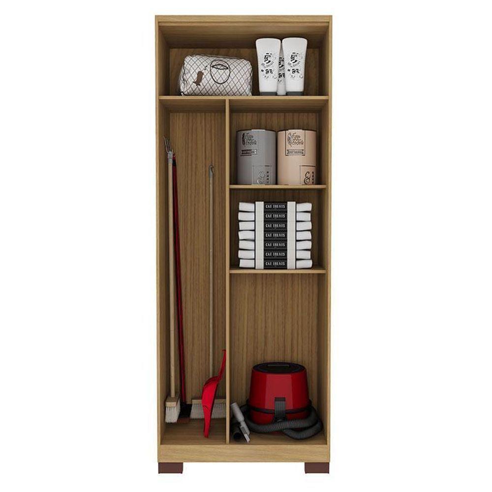 Armário Multiuso Versátil 2 Portas Com Chave Carvalho Americano Grafite - Incorplac - 2