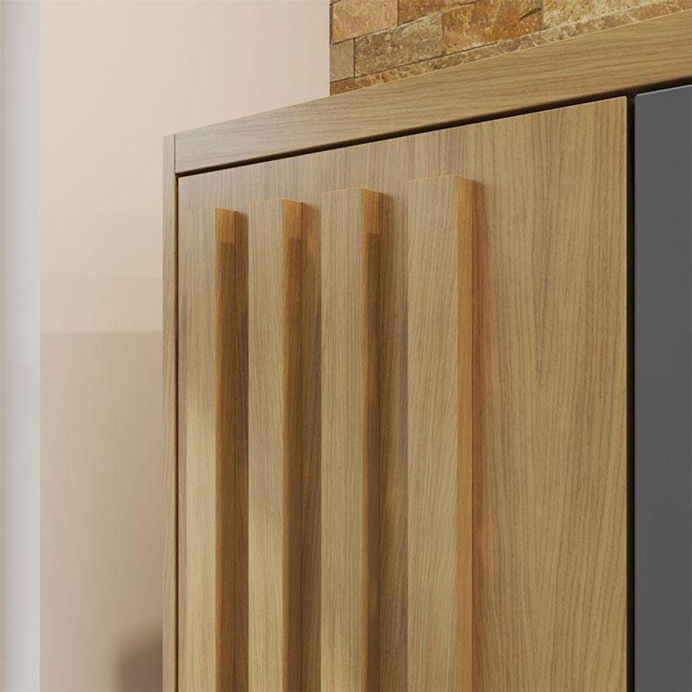 Armário Multiuso Versátil 2 Portas Com Chave Carvalho Americano Grafite - Incorplac - 4