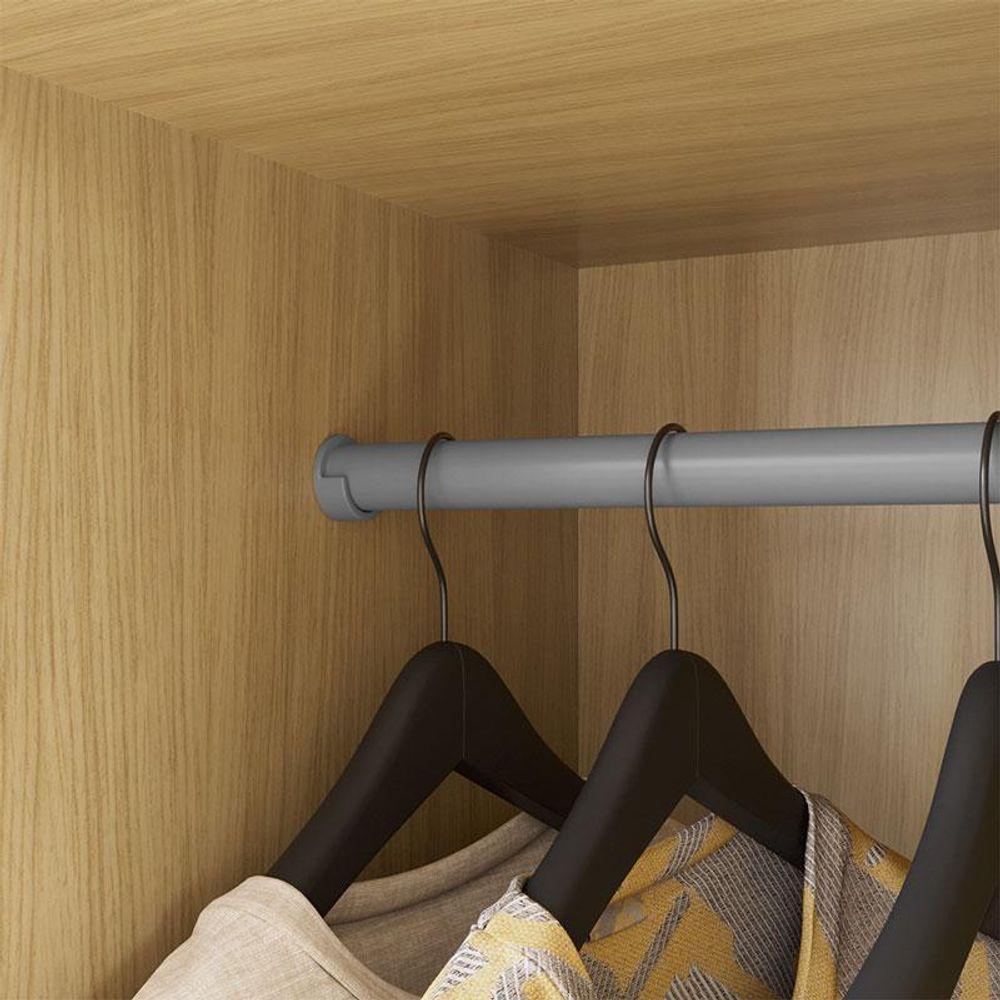 Armário Multiuso Versátil 2 Portas Com Chave Carvalho Americano Grafite - Incorplac - 6