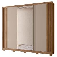 Guarda Roupa Casal Ambiente Arizona 3 Portas Carvalho Fendi Com Espelho - Moval - 5