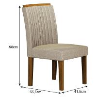 Cadeira Para Mesa De Jantar Jade Mdf Kit 2 Peças Freijó Linho Palha – Leifer Móveis - 2