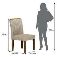 Cadeira Para Mesa De Jantar Jade Mdf Kit 2 Peças Freijó Linho Palha – Leifer Móveis - 3