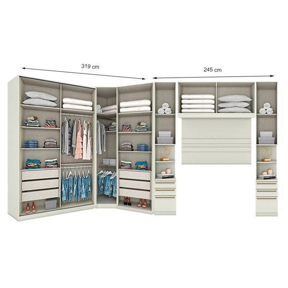 Quarto Modulado Casal Ambiente 6.2 Seletto 6 Peças Areia - Henn - 2