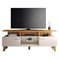Rack Bancada Essenza E Painel Link 1.6 Com Mesa De Centro Cazenza Off White Cinamomo – Hb Móveis - 3