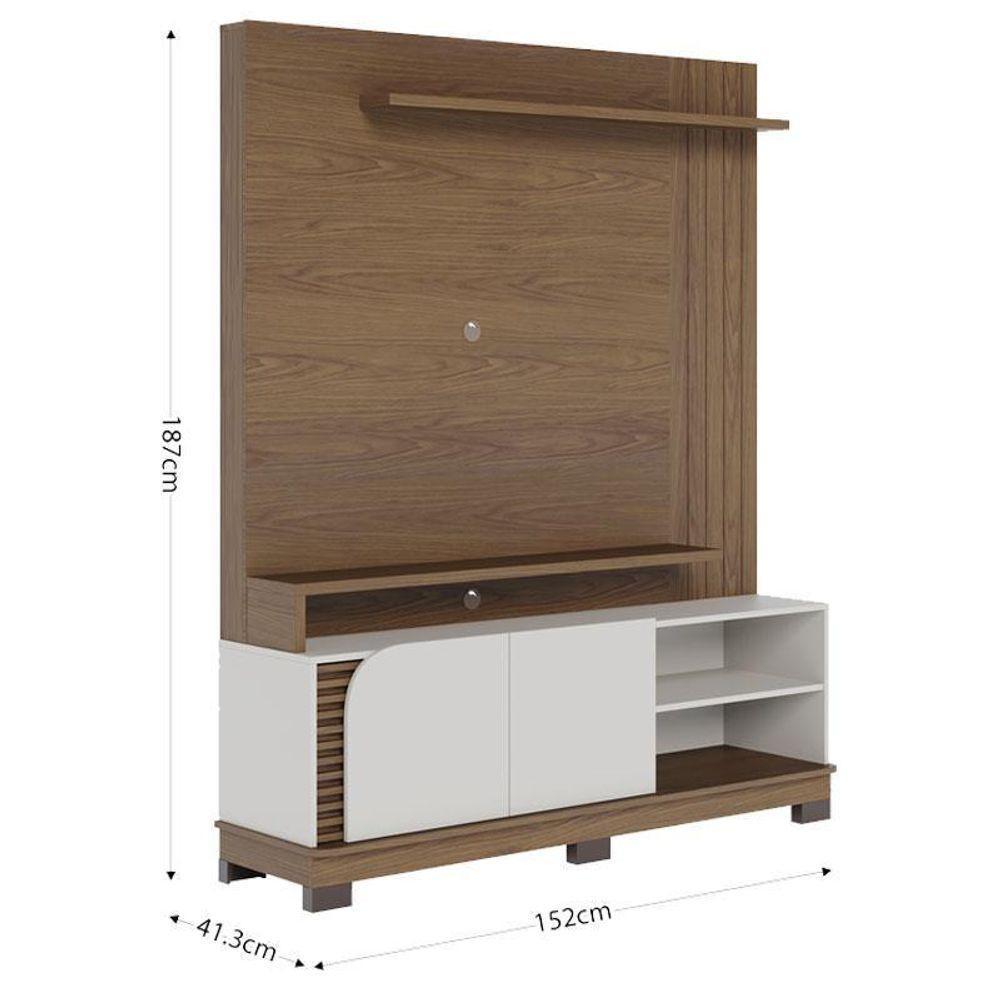 Estante Home Theater Jurerê 1.5 Amendôa Off White Matte – Colibri - 3