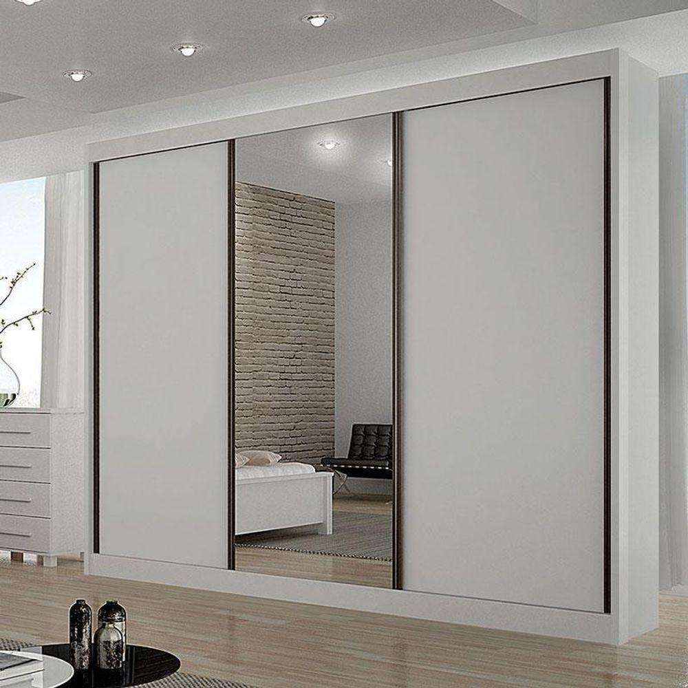 Guarda Roupa 6 Gavetas San Marino Premium Com Espelho Branco – Leifer Móveis - 4