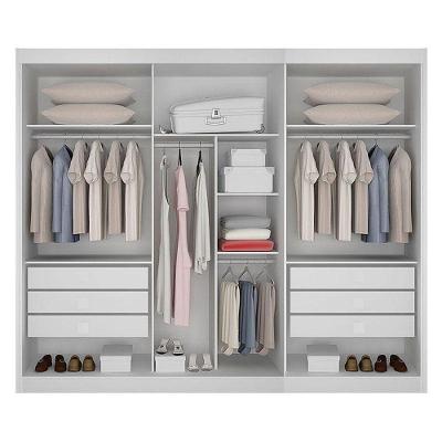 Guarda Roupa Casal San Marino Premium 3 Portas 6 Gavetas Branco com Espelho MDF