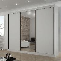 Guarda Roupa 6 Gavetas San Marino Premium Com Espelho Branco – Leifer Móveis - 4