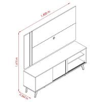 Rack Bancada E Painel Para Tv Cronos Com Mesa De Centro Indianápolis Calacata Off White – Madetec - 5