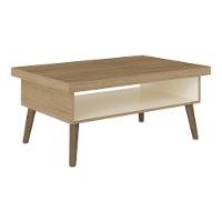 Mesa De Centro Retrô 91Cm Com Nicho Multimóveis Cr45149 Carvalho/Off White Carvalho/Off White