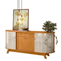 Aparador Para Sala Buffet Mônaco E Cristaleira Moss Cinamomo Off White – Madetec