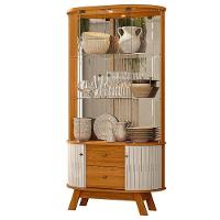 Aparador Para Sala Buffet Mônaco E Cristaleira Moss Cinamomo Off White – Madetec - 5