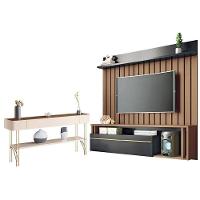 Home Suspenso Self Castanho Preto Com Aparador Vivant Castanho - Hb Móveis - 1