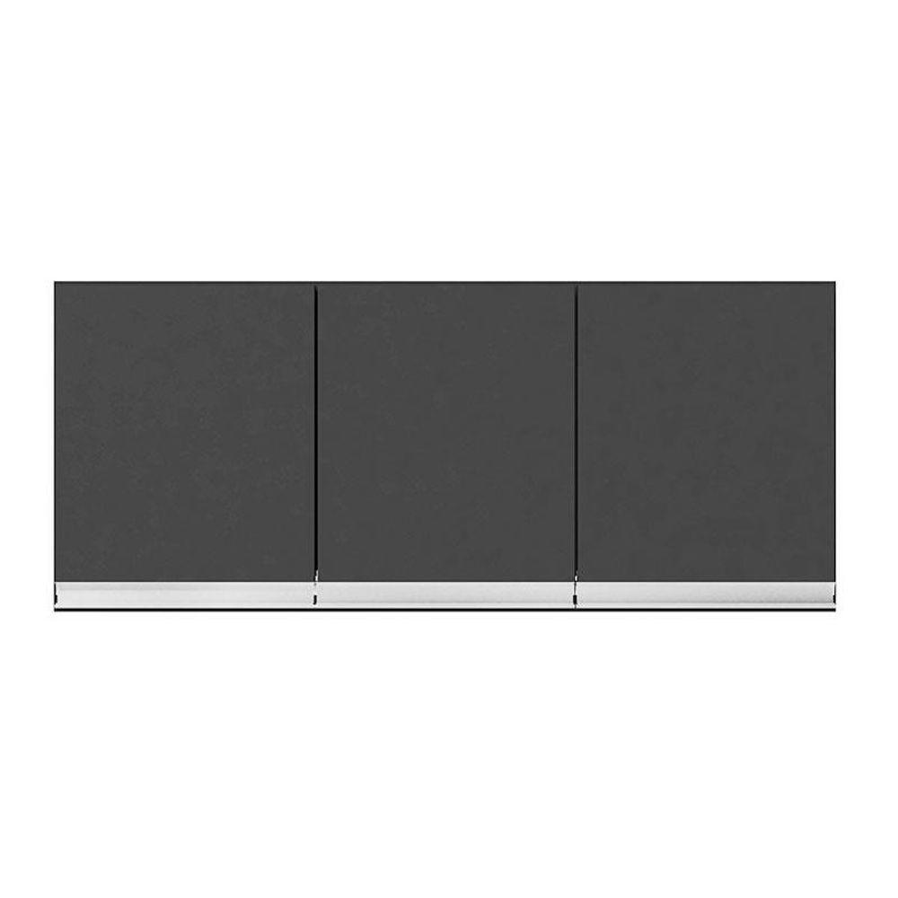 Armário Aéreo Para Cozinha Andréia 3 Portas Cinza Fosco - Ajl - 1