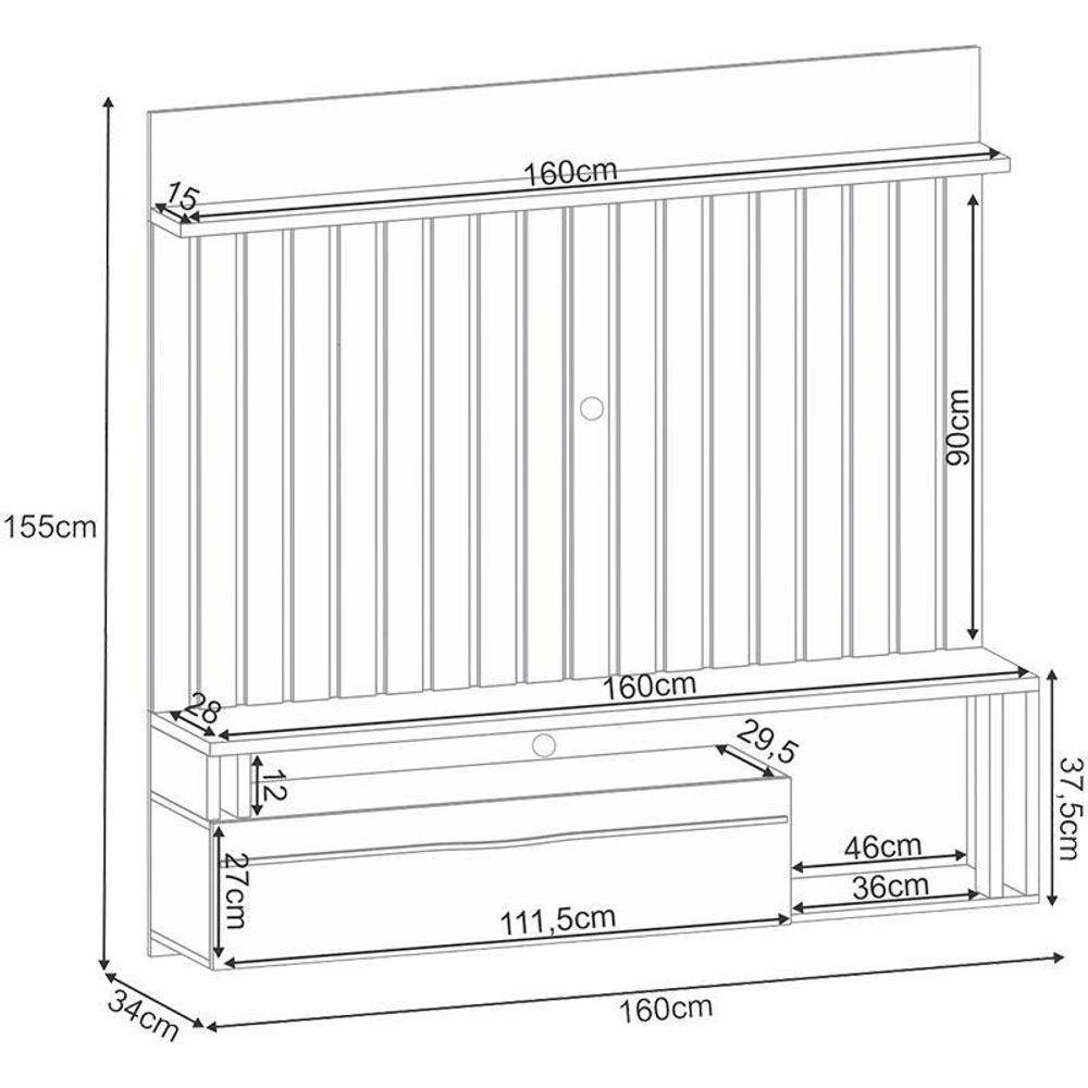 Home Suspenso Self Com Mesa De Centro Sky Cinamomo Off White - Hb Móveis - 3