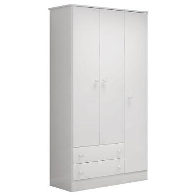 Guarda Roupa Infantil Doce Sonho 3 Portas 2 Gavetas Branco Brilho