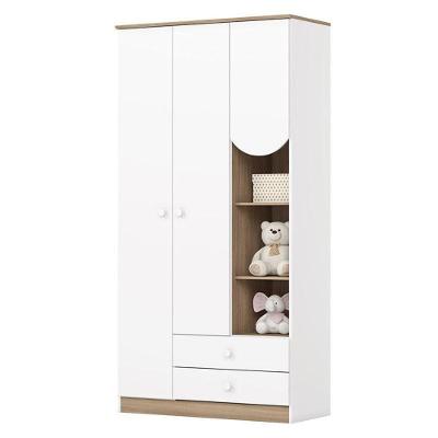 Guarda Roupa Infantil Magia 3 Portas 2 Gavetas Branco Jequitibá Hp
