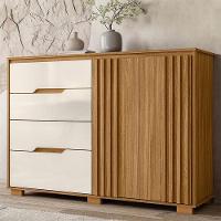 Guarda Roupa Casal Alasca E Cômoda Texas Freijó Off White - Moval - 9