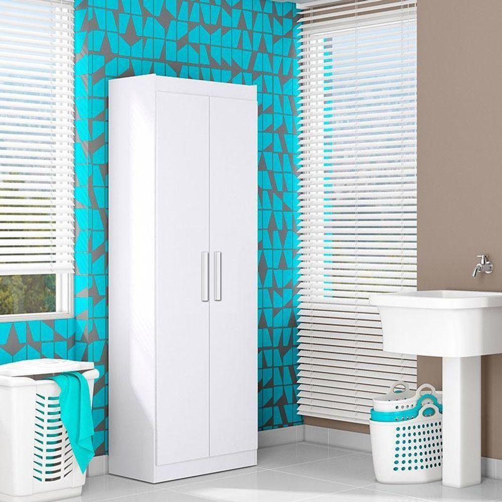 Armário Multiuso 2 Portas 2000191 Branco Brilho - Aramóveis - 4