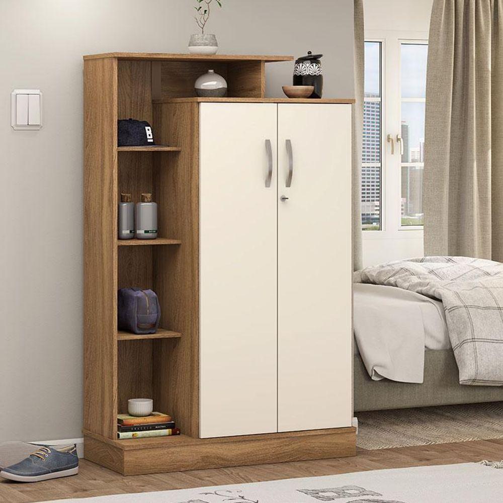 Armário Multiuso 2 Portas Com Chave Ambiente Elite Amêndola Touch Off White – Demóbile - 1