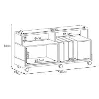 Rack Bancada Graci 1.3 Com Mesa De Centro Sky Cinamomo Off White – Hb Móveis - 2