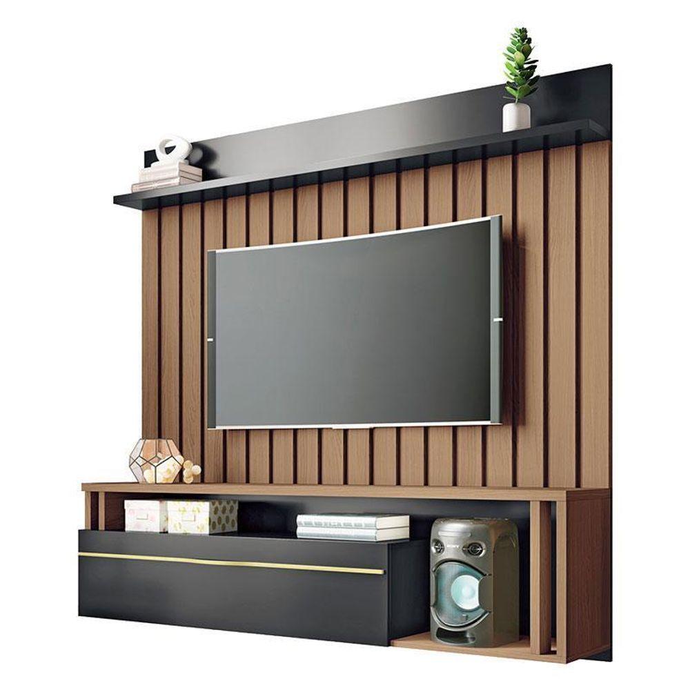 Home Suspenso Self Castanho Preto Com Mesa De Centro Cadenza Castanho - Hb Móveis - 2