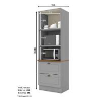 Torre Quente 2 Fornos Nova York Cinza Com Tampo Nature – Henn - 3