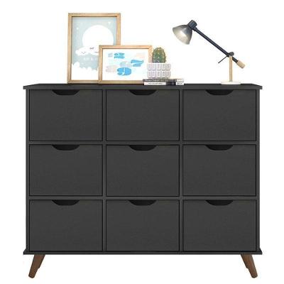 Nicho Organizador Retrô 9 Gavetas Preto - Qmovi