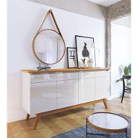 Aparador Para Sala Buffet Ambiente Classic 1.6 Off White Nature - Imcal - 1