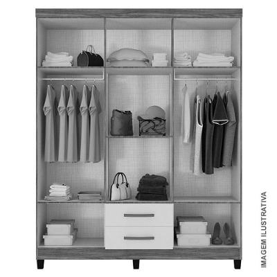 Guarda Roupa Casal Modena 6 Portas de Bater 2 Gavetas Malbec com Espelho