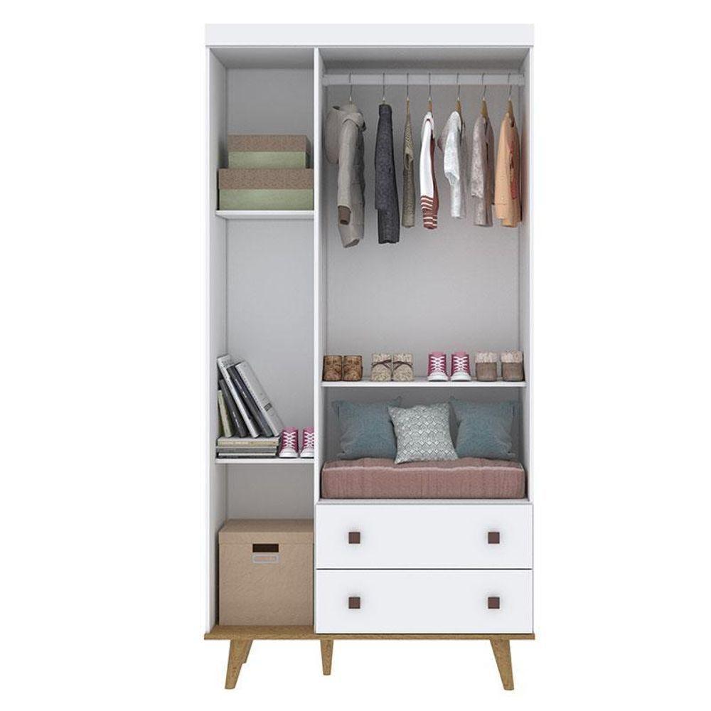 Berço Ligia E Guarda Roupa Fernanda 3 Portas Branco Bétula Com Colchão Ortobom – Carolina Baby - 7