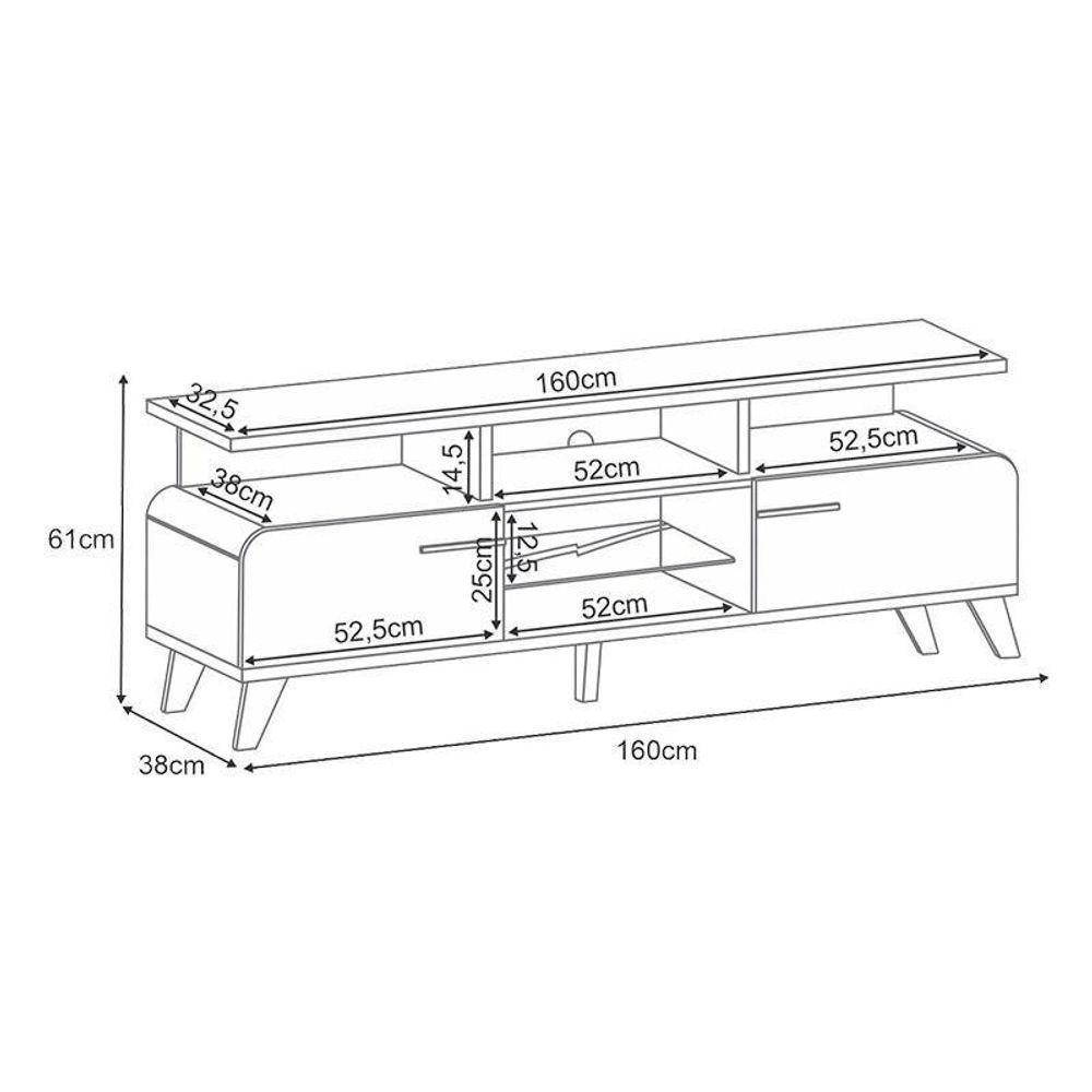 Rack Bancada Para Sala Essenza 1.6 Off White Cinamomo – Hb Móveis - 4
