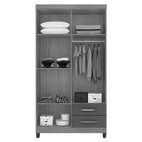 Guarda Roupa Solteiro Modena 4 Portas E Cômoda Gaveteira Cannes Malbec – Incorplac