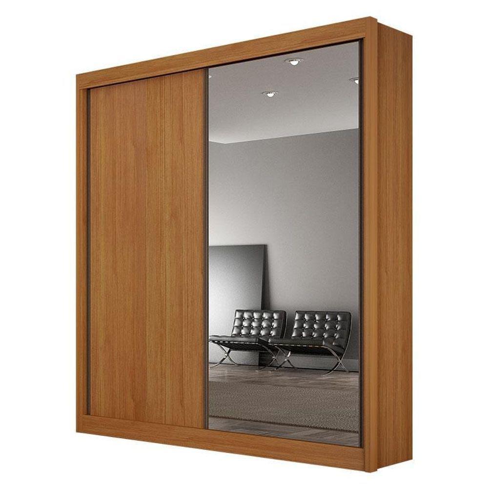 Guarda Roupa 2 Portas Com Espelho São Paulo Gold Cinamomo – Leifer Móveis - 1