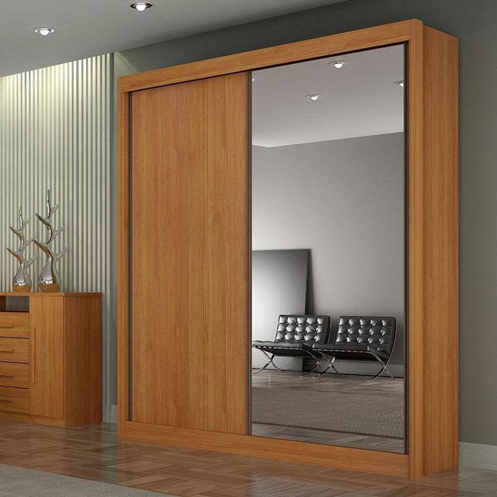 Guarda Roupa 2 Portas Com Espelho São Paulo Gold Cinamomo – Leifer Móveis - 4