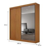 Guarda Roupa 2 Portas Com Espelho São Paulo Gold Cinamomo – Leifer Móveis - 3