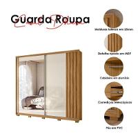 Guarda Roupa Casal Dhara E Cômoda Ms913 Freijó Off White - Moval - 6