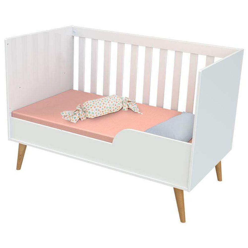Quarto De Bebê Blenda E Berço Americano Ludmila Branco Acetinado Com Colchão - Phoenix - 4