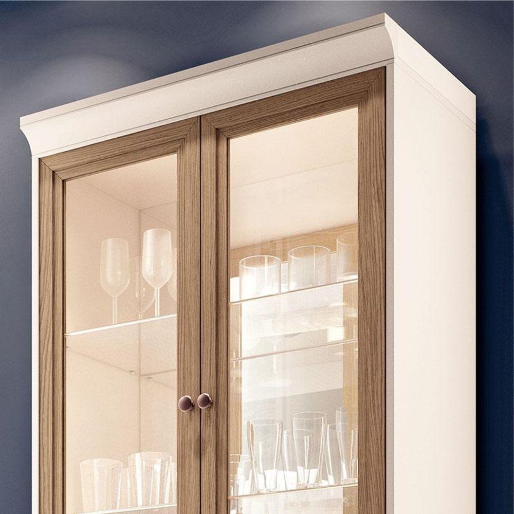 Cristaleira ópera Off White Castanho – Hb Móveis - 2