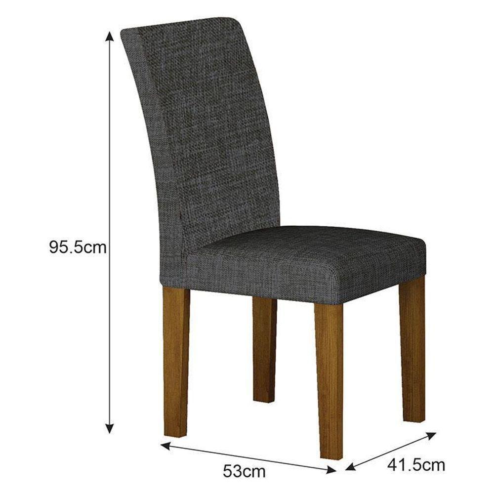 Cadeira Para Mesa De Jantar Napoli Mdf Kit 2 Peças Freijó Linho Chumbo – Leifer Móveis - 2