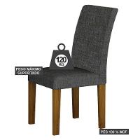 Cadeira Para Mesa De Jantar Napoli Mdf Kit 2 Peças Freijó Linho Chumbo – Leifer Móveis - 3