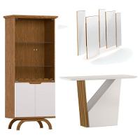 Cristaleira Vicenza Com Aparador Buffet Veneza E Espelho Isadora Ype Off White – New Ceval - 1