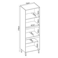 Armário Paneleiro Firenze Duplo Forno Avena Grafito - Demóbile - 4